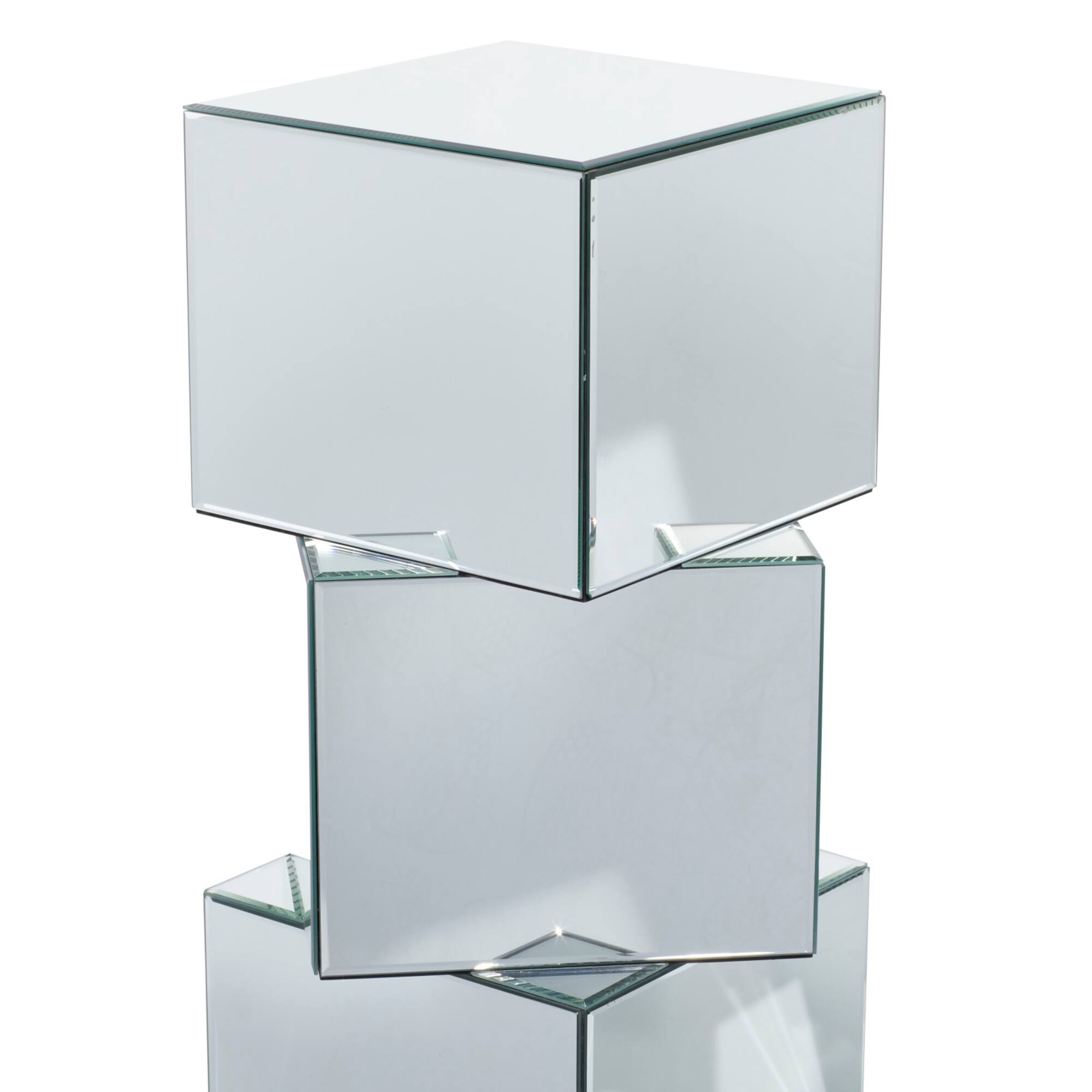 Clear Glass Glam Pedestal Table, 30" x 15" x 12"